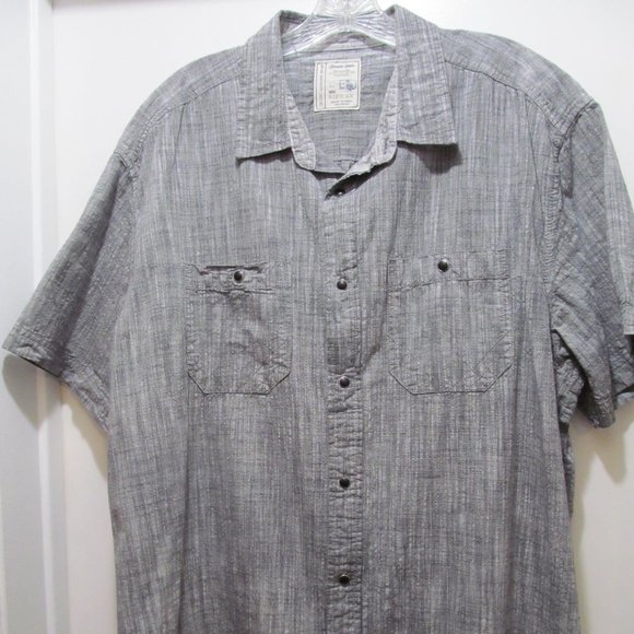 Alexander Julian Colours Shirt Mens Short Sleeve Gray w Snap Buttons - Picture 1 of 16